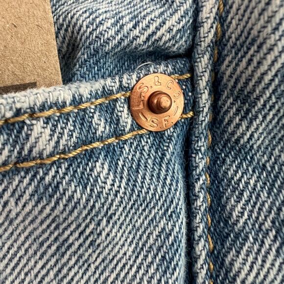 Levi's Women Wedgie Straight Fit High Rise Button Fly Jeans 32x28 Blue NWT - Picture 2 of 16